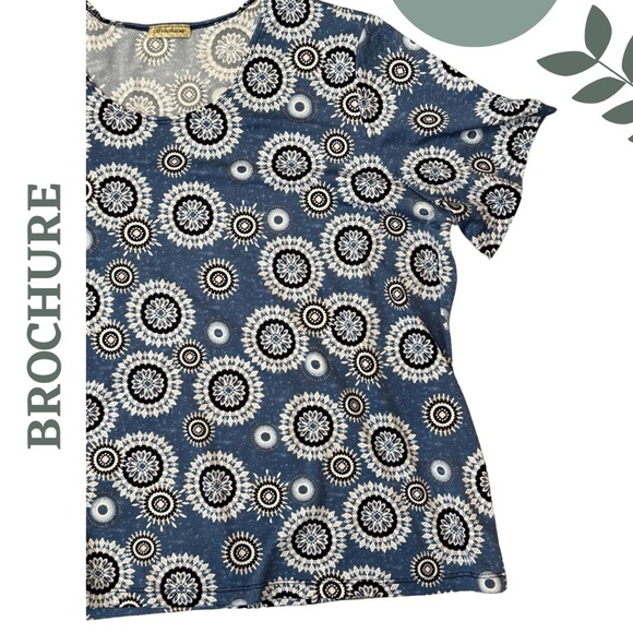 🛍️3/$40 Casual Short Sleeve Mandala Tee by Brochure Graphic Print Relaxed Fit 3X - Picture 3 of 5